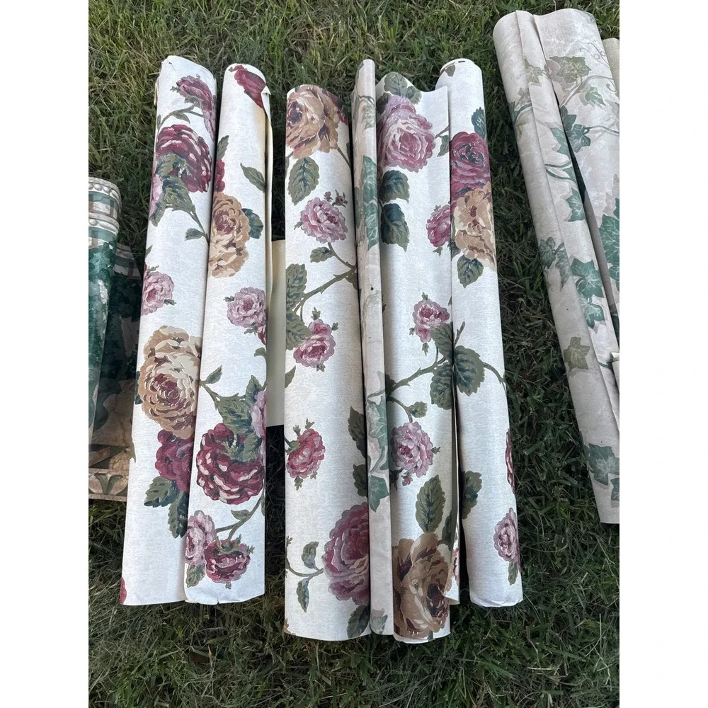 Vintage Wallpaper‎ Border Lot Floral Ivy Plaid Hot Air Balloon Cottagecore 15pc